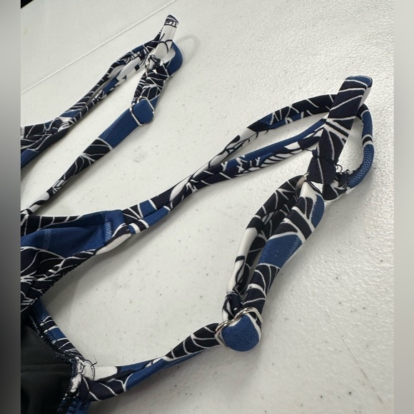 Swim Solutions Blue Floral One Piece Swimsuit Tummy Control Tankini Size 18W - Picture 11 of 13